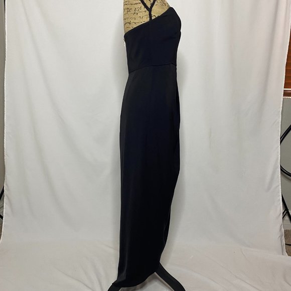 Shona Joy Black Strapless Draped Tulip Sweetheart Dress - Picture 5 of 11